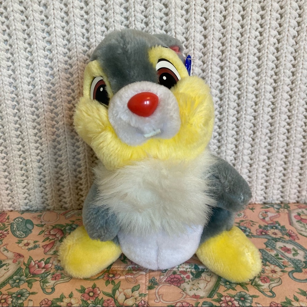Disneyland Walt Disney World Vintage Thumper Bambi 9” Plush Stuffed Animal Toy.